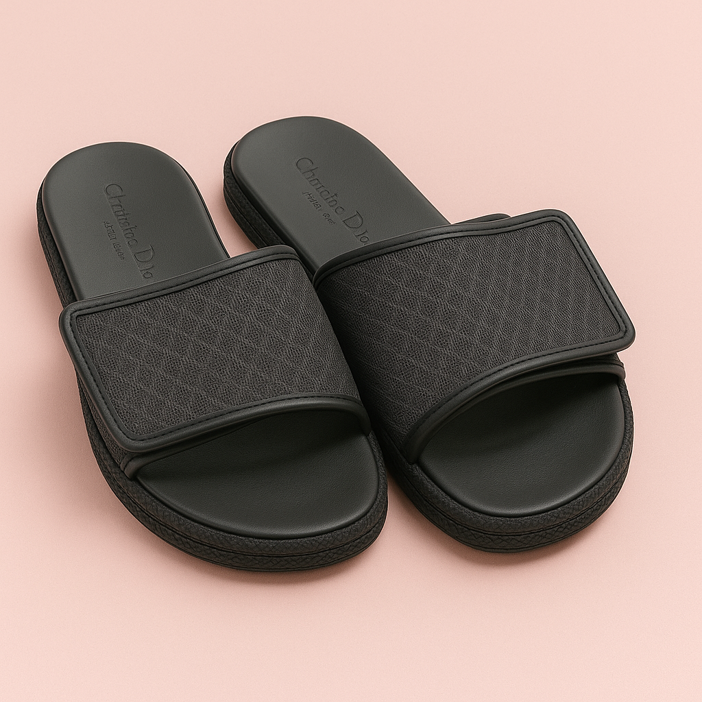 Dior Kadın Terlik – Yapıştırma Bantlı Siyah Model