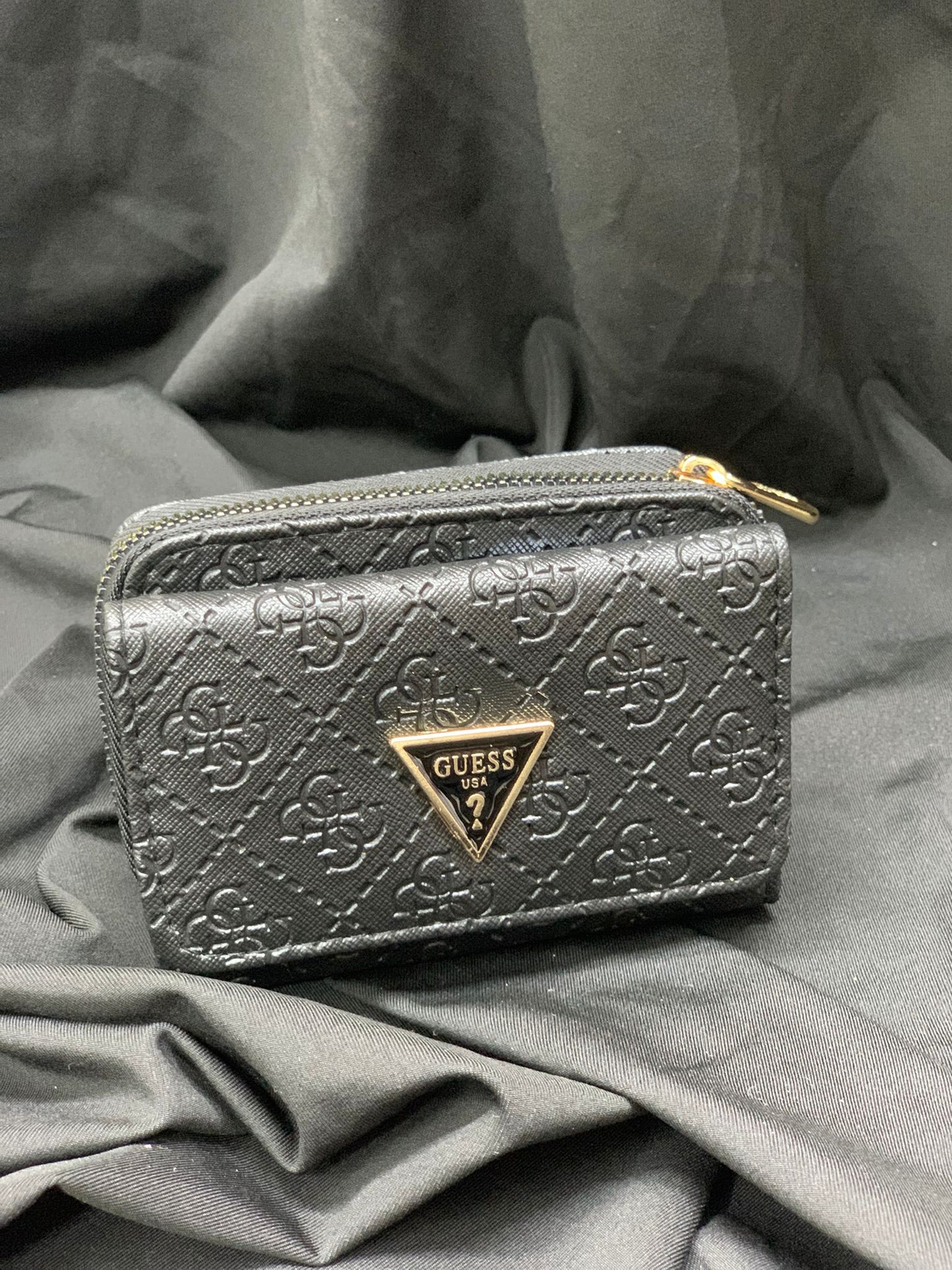 Guess Kapaklı Logolu Siyah Mini Cüzdan