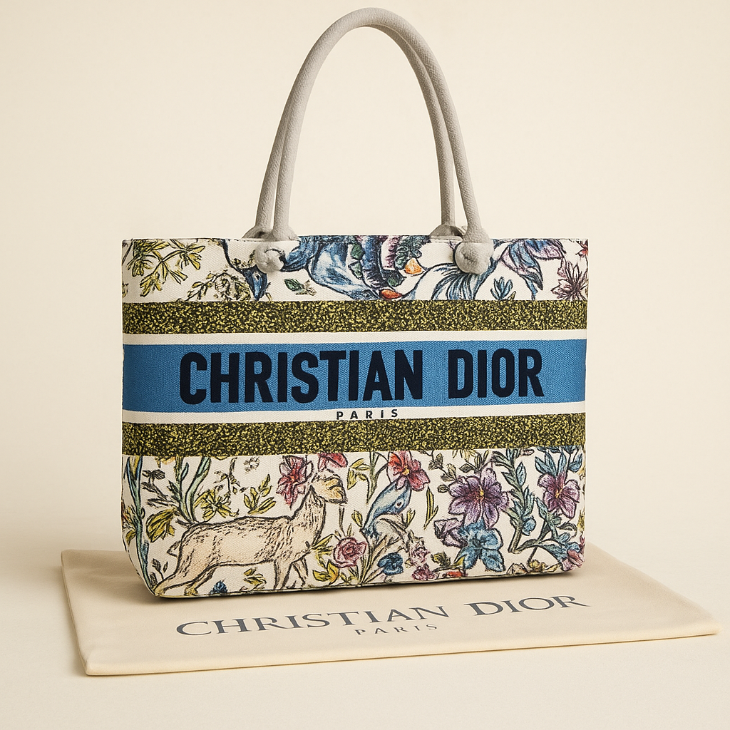 Christian Dior Desenli Plaj Çantası