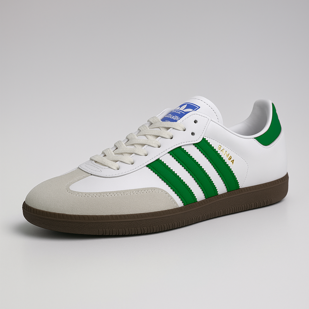 Adidas Samba Erkek Sneaker – Yeşil Çizgili Klasik Tasarım