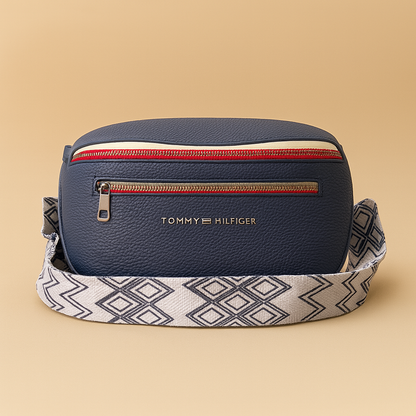 Tommy Hilfiger Lacivert Dokulu Bel Çantası