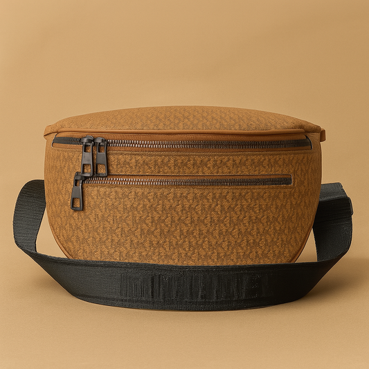 Michael Kors Tarzı Kahverengi Logolu Bel Çantası