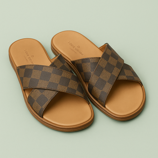 Louis Vuitton Kadın Terlik – Çapraz Bant Kahverengi