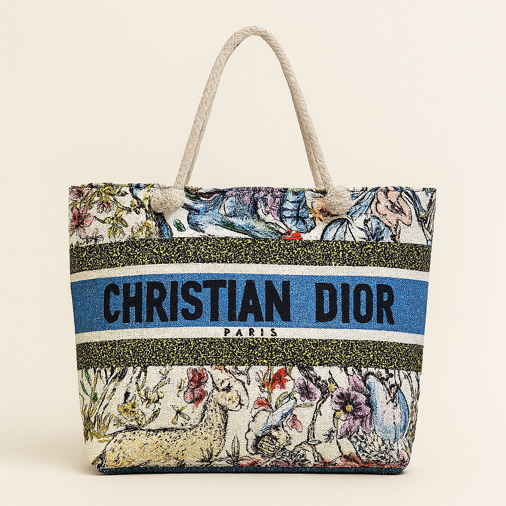 Christian Dior Desenli Plaj Çantası