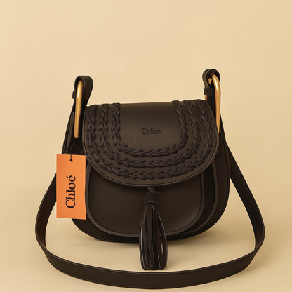 Chloé Hudson – Örgü Detaylı Deri Crossbody Çanta