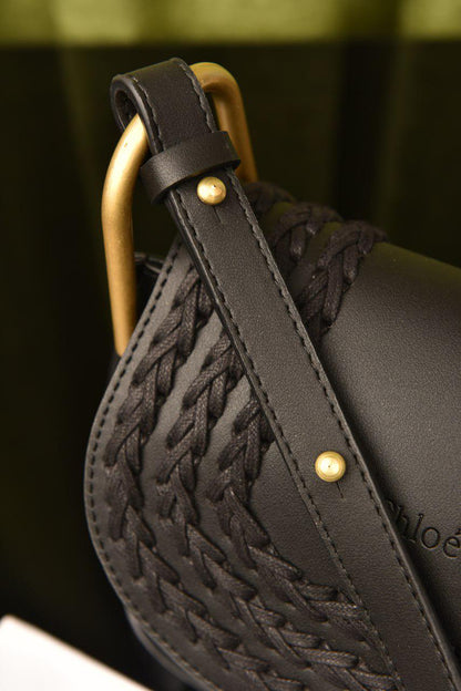 Chloé Hudson – Örgü Detaylı Deri Crossbody Çanta