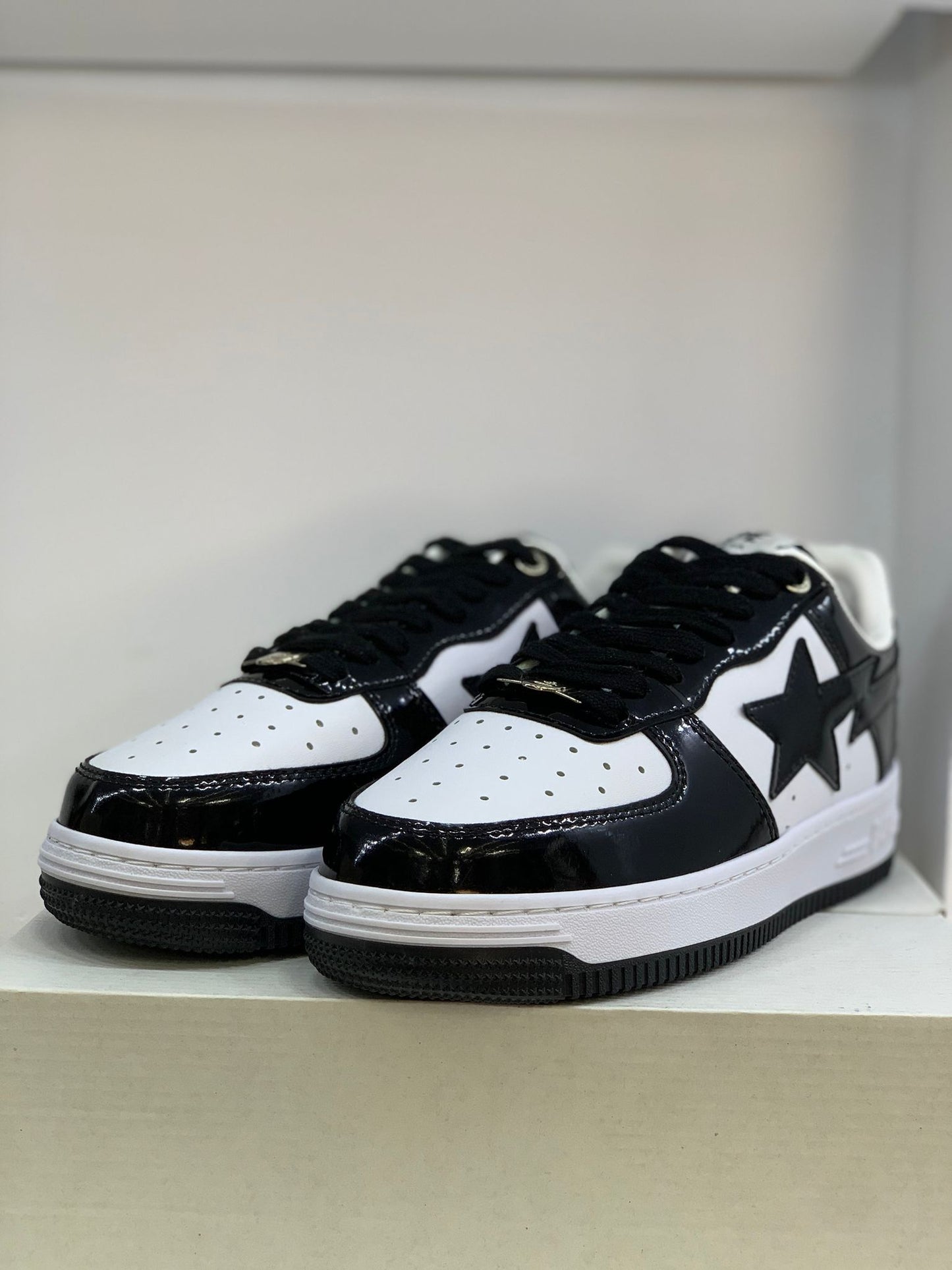BAPE STA Siyah Beyaz Kadın Sneakers