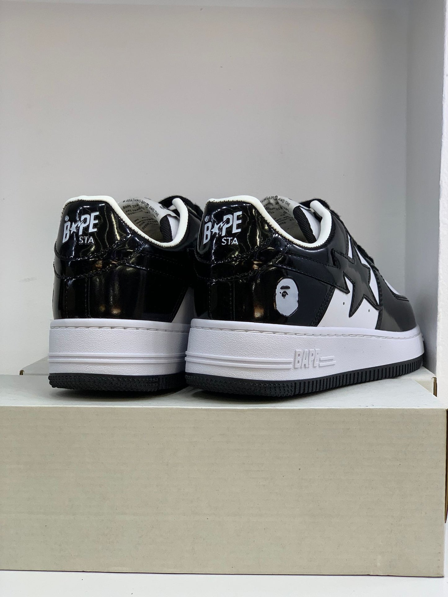 BAPE STA Siyah Beyaz Kadın Sneakers