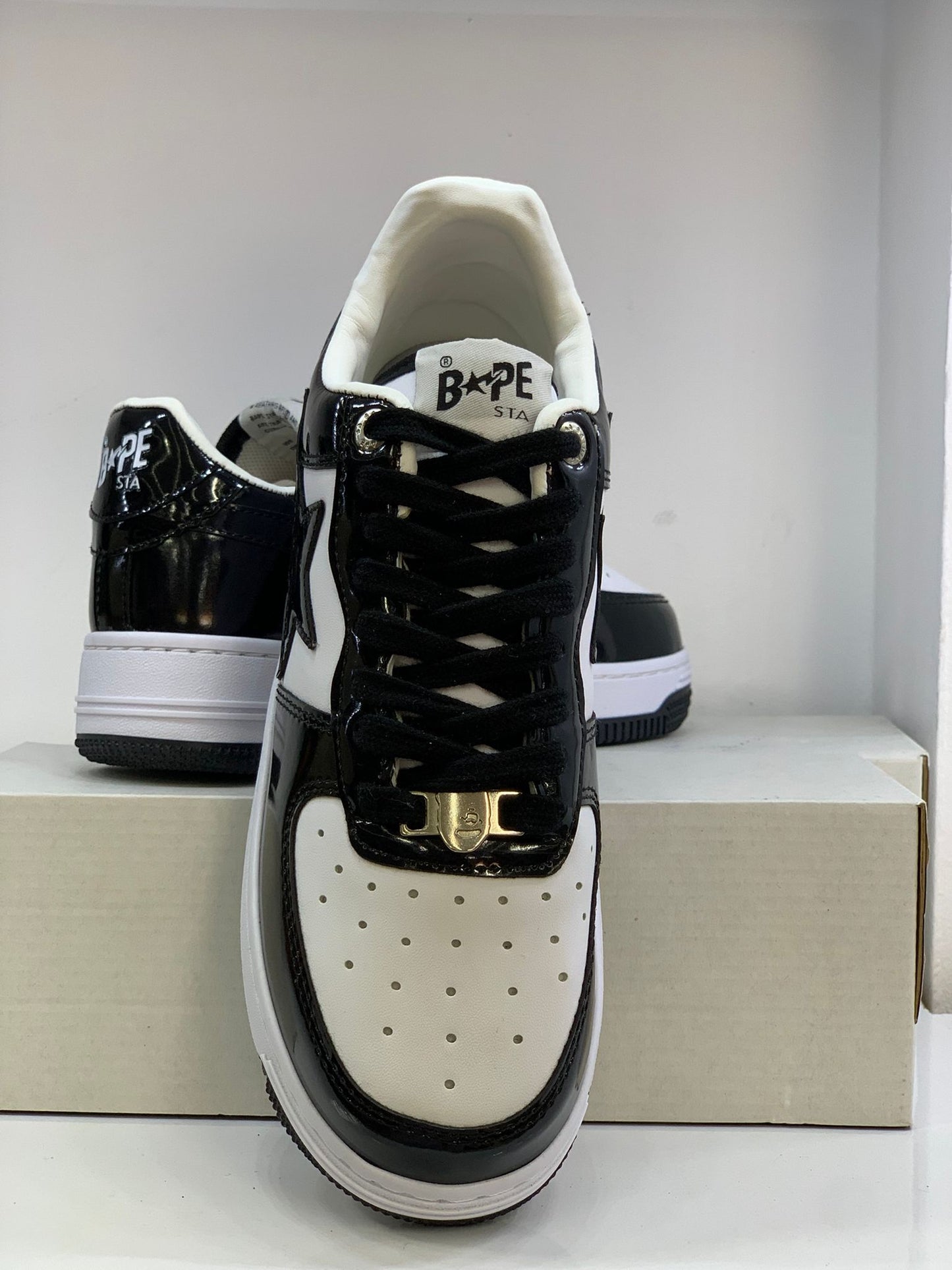 BAPE STA Siyah Beyaz Kadın Sneakers