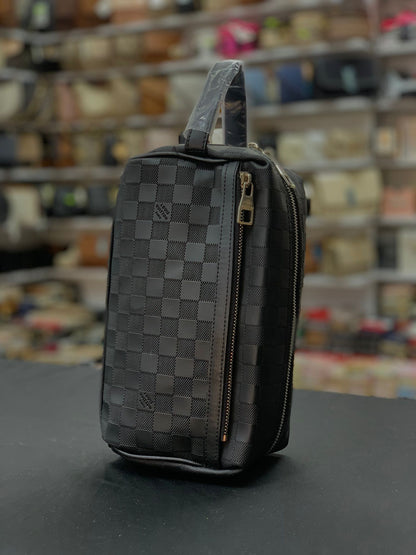 Damier Desenli Erkek Tıraş & Bakım Çantası