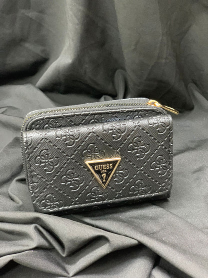 Guess Kapaklı Logolu Siyah Mini Cüzdan